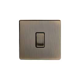 Antique Brass 1 Gang Intermediate Switch with Black Insert
