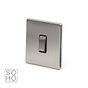 The Lombard Collection Brushed Chrome 10A 1 Gang 2 Way Switch with Black Insert Screwless