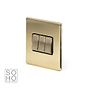 The Savoy Collection Brushed Brass 3 Gang Intermediate switch Blk Ins Screwless			