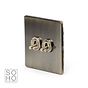 The Charterhouse Collection Aged Brass 2 Gang Toggle Switch 2-Way