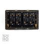 The Charterhouse Collection Antique Brass 4 Gang 2 Way Toggle Switch Screwless