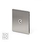 The Lombard Collection Brushed Chrome TV Coaxial Aerial Socket White Ins Screwless