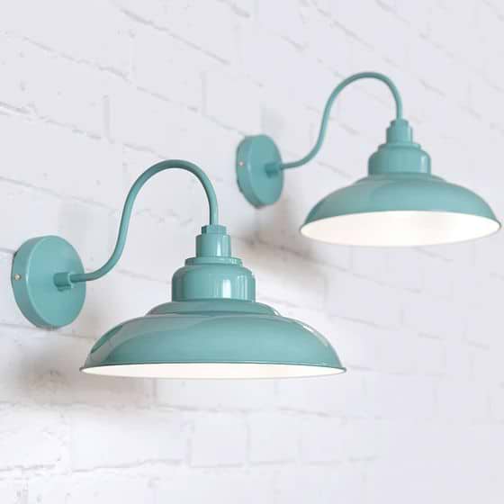 Portland Reclaimed Style Wall Light Duck Egg Blue Turquoise - Soho Lighting