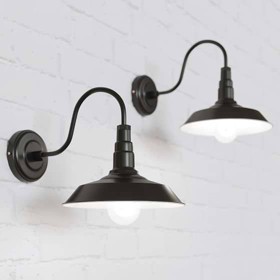 Argyll Industrial Wall Light Matt Black - Soho Lighting
