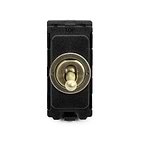 The Charterhouse Collection Aged Brass 20A 1 Way Retractive CM-Grid Toggle Switch Module