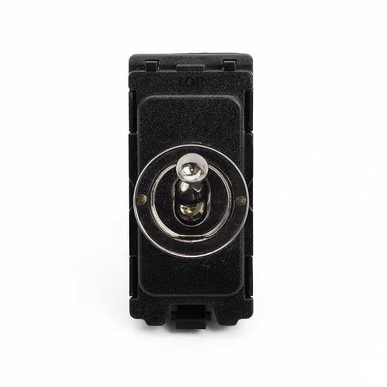The Connaught Collection Black Nickel 20A 2 Way Retractive CM-Grid Toggle Switch Module