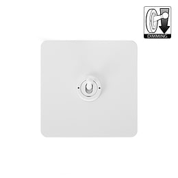 The Eldon Collection Flat Plate White Metal 1 Gang Dimming Toggle Switch