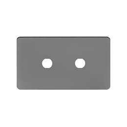 The Connaught Collection Black Nickel Flat Plate 2 Gang (Lg Plt) CM Circular Module Grid Switch Plate