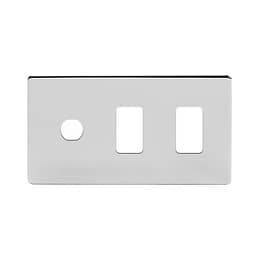 The Finsbury Collection Polished Chrome 3 Gang 2RM+1CM Dual Module Grid Switch Plate