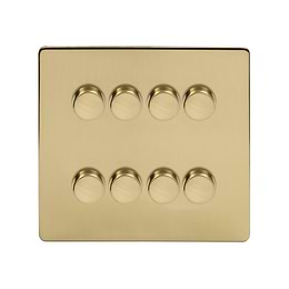 Brushed Brass 8 Gang Dimmer Switch