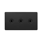 The Camden Collection Matt Black 20A 3 Gang Intermediate Toggle Screwless