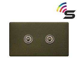 The Eton Collection Bronze 2 Gang 150W Smart Toggle Switch