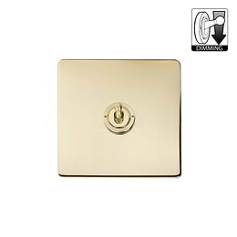 The Savoy Collection Brushed Brass 1 Gang Dimming Toggle Switch