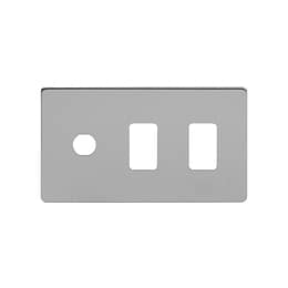 The Lombard Collection Brushed Chrome 3 Gang 2RM+1CM Dual Module Grid Switch Plate