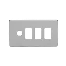 The Lombard Collection Brushed Chrome 4 Gang 3RM+1CM Dual Module Grid Switch Plate
