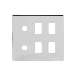The Finsbury Collection Polished Chrome 6 Gang 4RM+2CM Dual Module Grid Switch Plate