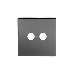 The Connaught Collection Black Nickel 2 Gang CM Circular Module Grid Switch Plate