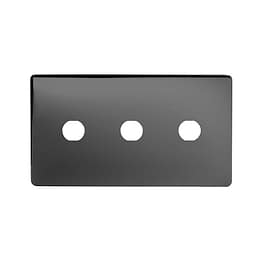 The Connaught Collection Black Nickel 3 Gang CM Circular Module Grid Switch Plate