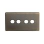 The Charterhouse Collection Aged Brass 4 Gang CM Circular Module Grid Switch Plate