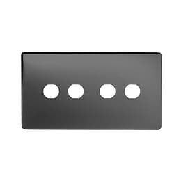 The Connaught Collection Black Nickel 4 Gang CM Circular Module Grid Switch Plate