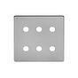 The Lombard Collection Brushed Chrome 6 Gang CM Circular Module Grid Switch Plate