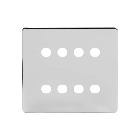 The Finsbury Collection Polished Chrome 8 Gang CM Circular Module Grid Switch Plate