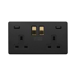 Black and Gold USB socket