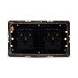 The Savoy Collection Brushed Brass 16A 2 Gang Euro Schuko Socket Blk Ins Screwless