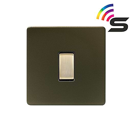 Soho Fusion Bronze & Brushed Brass 1 Gang 150W Zigbee Smart Rocker Switch
