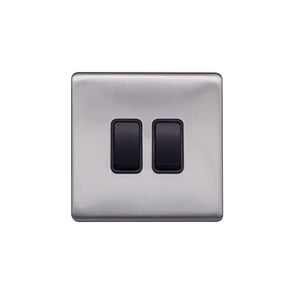 Brushed Chrome & Black Sockets & Switches