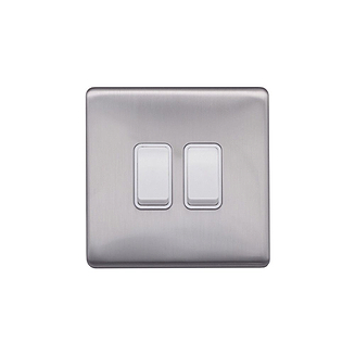 Brushed Chrome & White Sockets & Switches