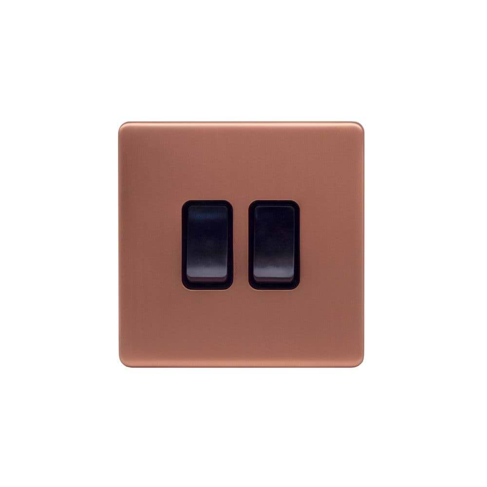 Brushed Copper & Black Sockets & Switches