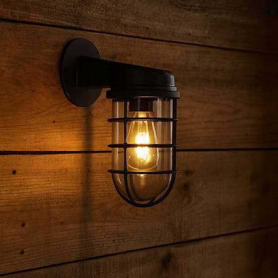 Soho Lighting Broadwick Coffee Black Finish Indoor Nautical Bulkhead Wall Light