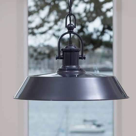 Brewer Industrial Pendant Light Squid Ink Navy Blue - Soho Lighting