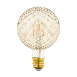 Eglo LED E27 Vintage Cut Glass G95 Dimmable LED  Bulb 2.5W 2200K - 4 Pack