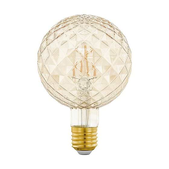 Eglo LED E27 Vintage Cut Glass G95 Dimmable LED  Bulb 2.5W 2200K - 4 Pack