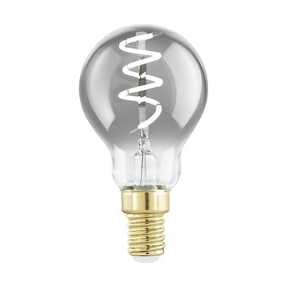 Eglo LED E14 Black Vap P45 Spiral Dimmable LED  Bulb 4W 2000K - 8 Pack