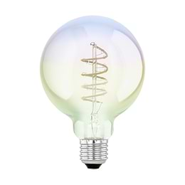 Eglo LED E27 Iridescent Globe G95 Spiral LED  Bulb 4W 2000K - 4 Pack