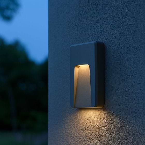 Saxby Severus Grey CCT vertical indirect IP65 2.8W Exterior Wall Light