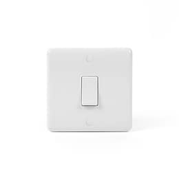 Lieber Silk White 1 Gang Retractive Switch - Curved Edge