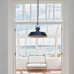 Brewer Industrial Pendant Light Squid Ink Navy Blue - Soho Lighting