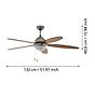 Eglo Susale Satin Nickel E14 Ceiling Fan with Light