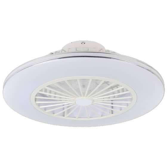 Eglo Lovisca White Silver LED Ceiling Light With Fan 2700-6500K