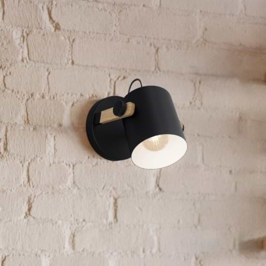 Eglo Hornwood Black Creme E27 Wall Light