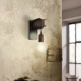 Eglo Townshend 4 Black Brown E27 Wall Light