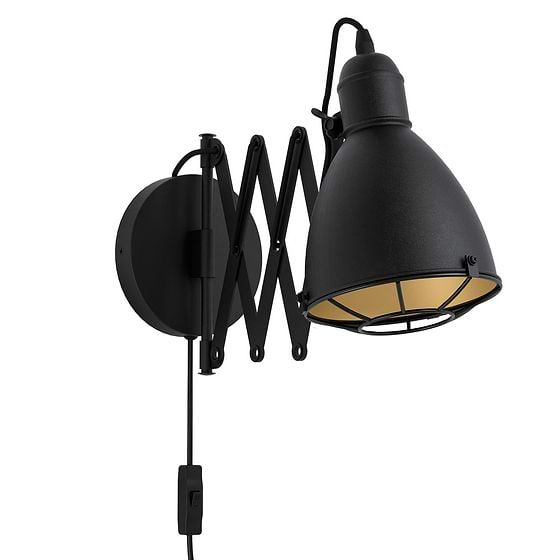 Eglo TREBURLEY Matte Black & Gold Scissor Arm Wall Light