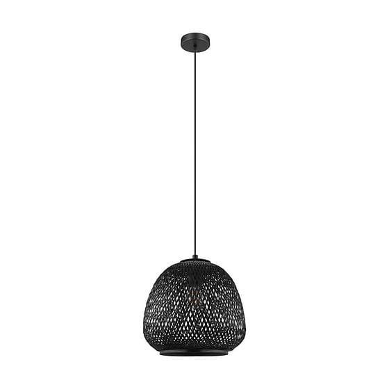 Eglo Debly Black Wicker Pendant Light
