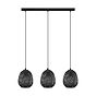 Eglo Debly Triple Black Wicker Pendant Light