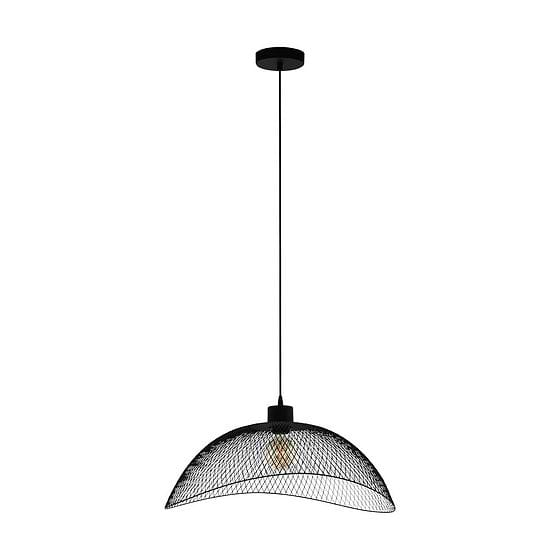 Eglo POMPEYA Black Mesh Curved Dome Large Pendant Light