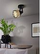 Eglo ANWICK 1 Matte Black & Wicker Spotlight